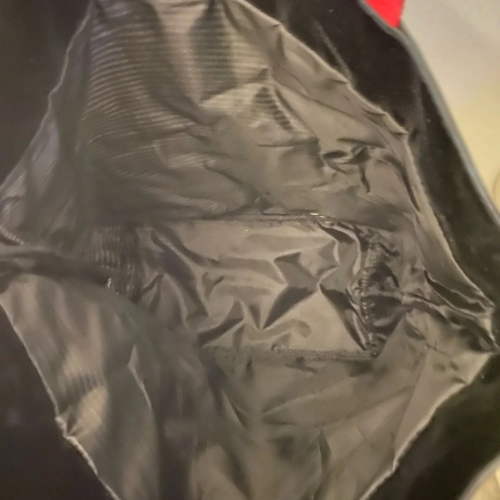 Victoria’s Secret plastic tote bag. Black and white stripe. Canvas pink handles